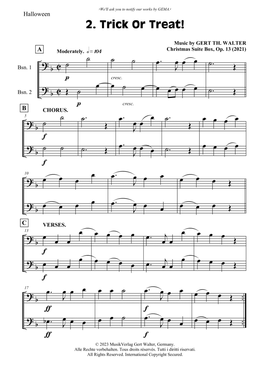 Trick Or Treat! Bassoon Solo scores gallery preview page 1