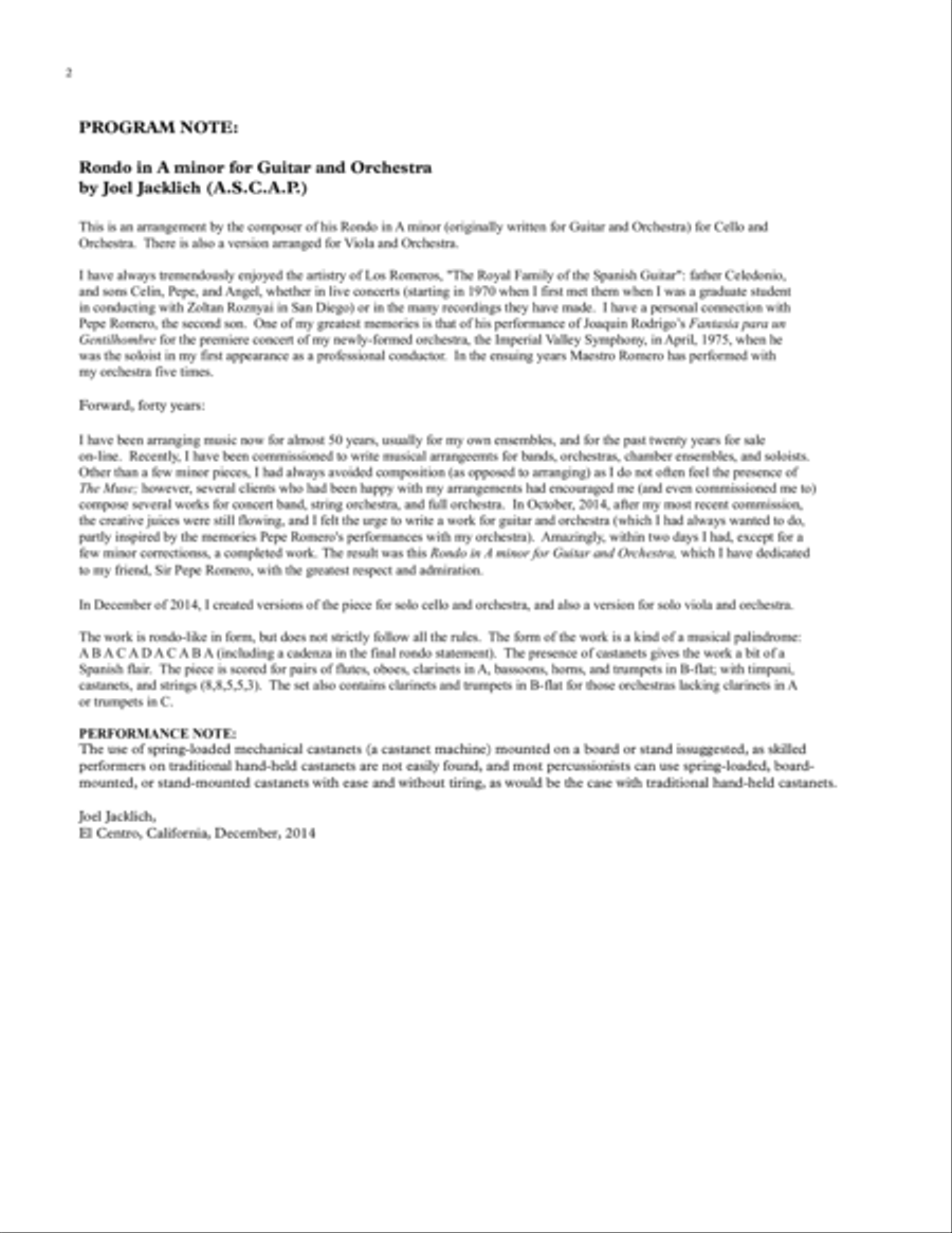 Rondo in A minor for Cello and Orchestra Chamber Orchestra scores gallery preview page 2