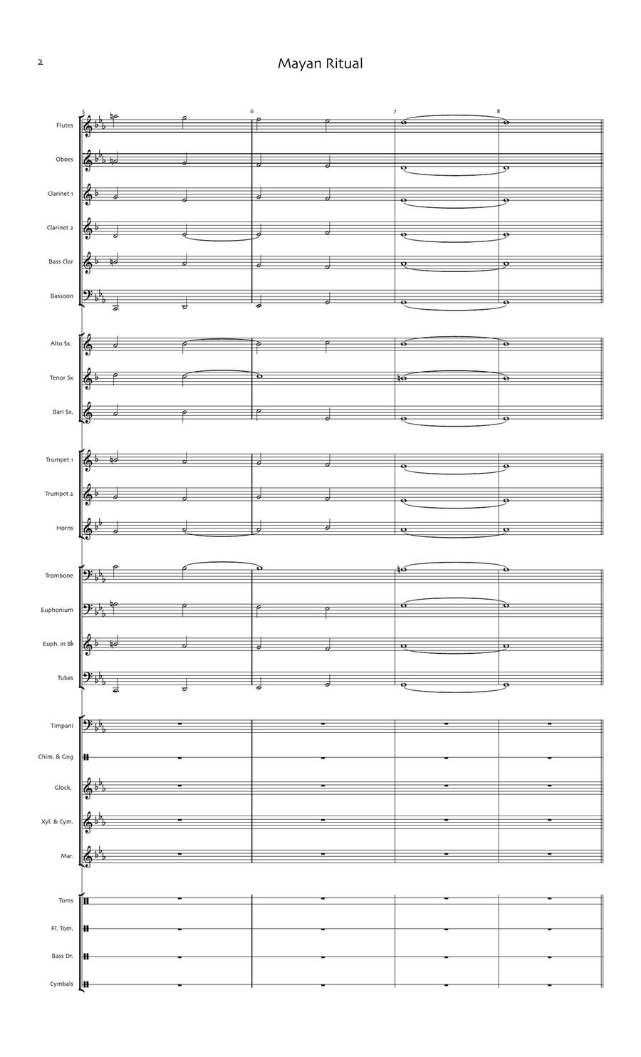 Mayan Ritual Concert Band scores gallery preview page 4