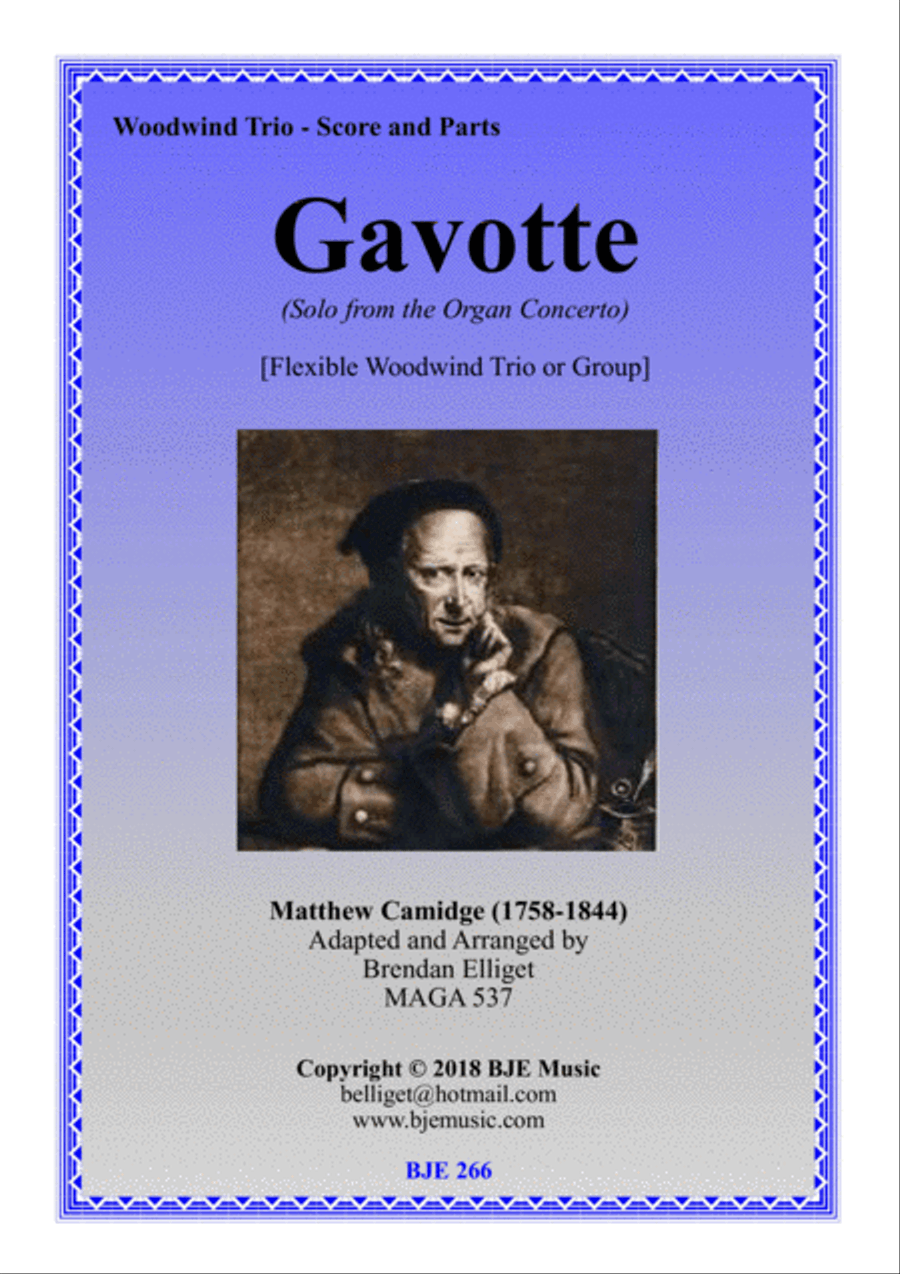Gavotte (Solo from the Organ Concerto) - Flexible Mixed Woodwind Trio or Mixed Group Score and Parts Large Ensemble scores gallery preview page 1