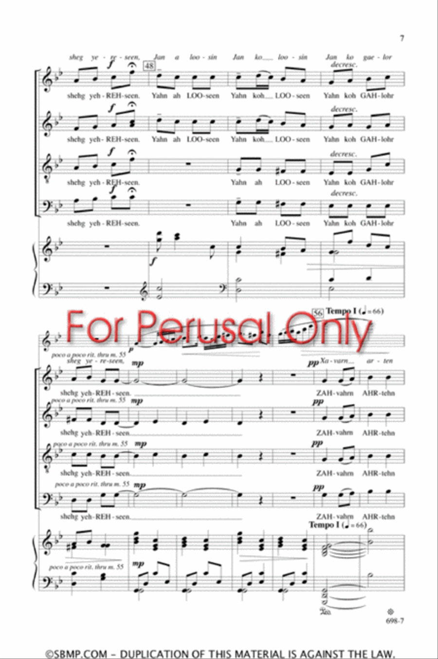 Loosin Yelav - SATB Octavo 4-Part scores gallery preview page 6