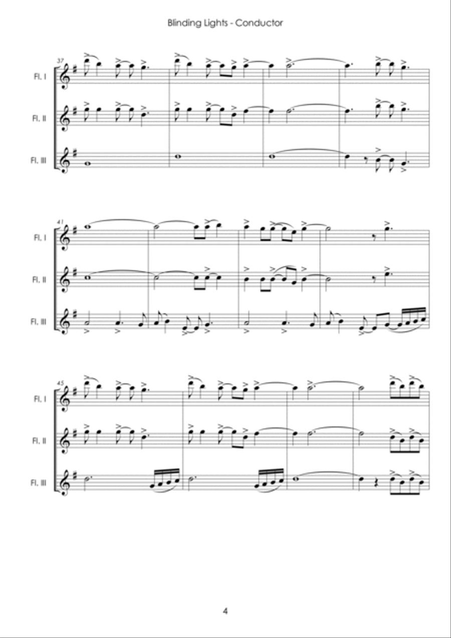 Blinding Lights Woodwind Trio scores gallery preview page 4