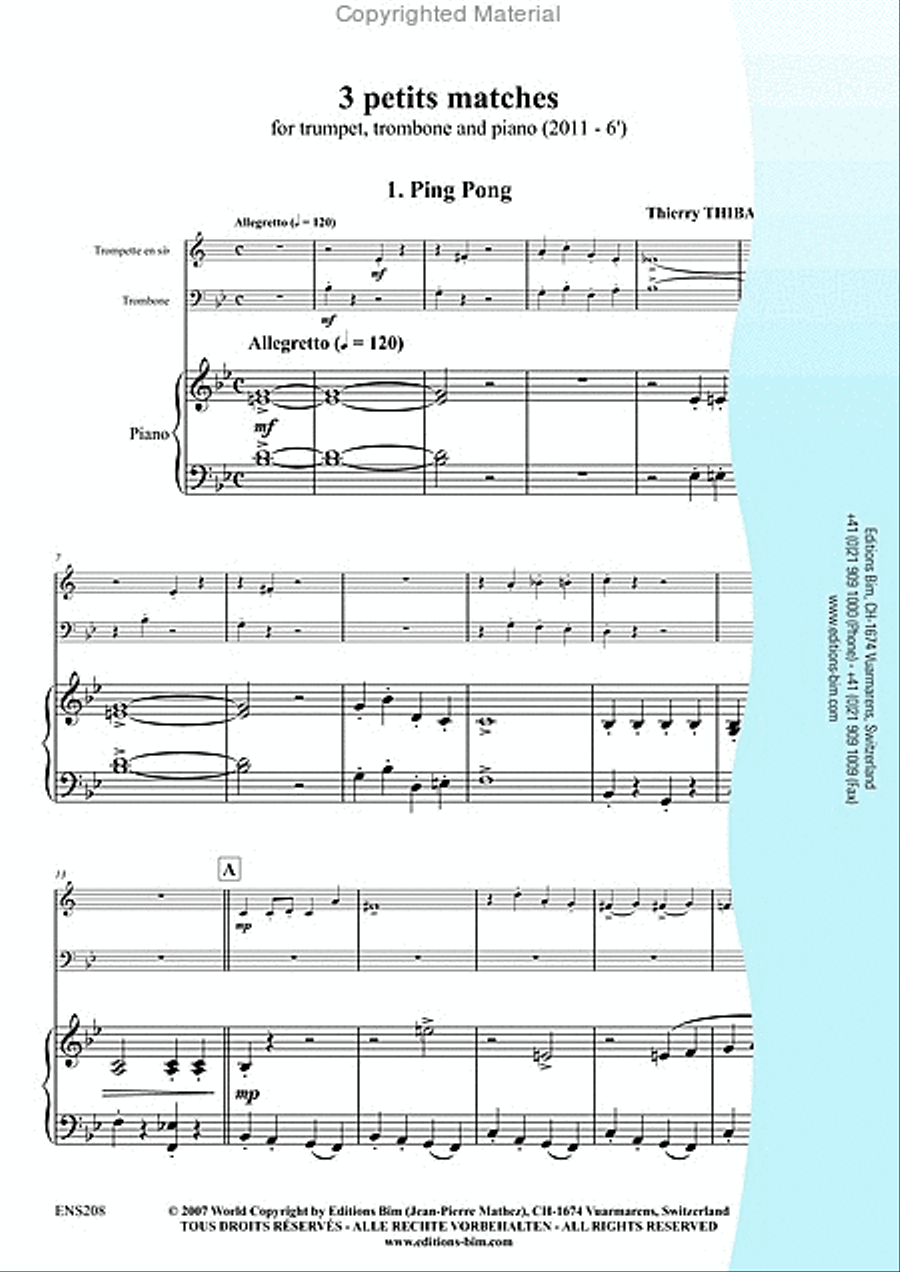 3 Petits matches Trumpet scores gallery preview page 2