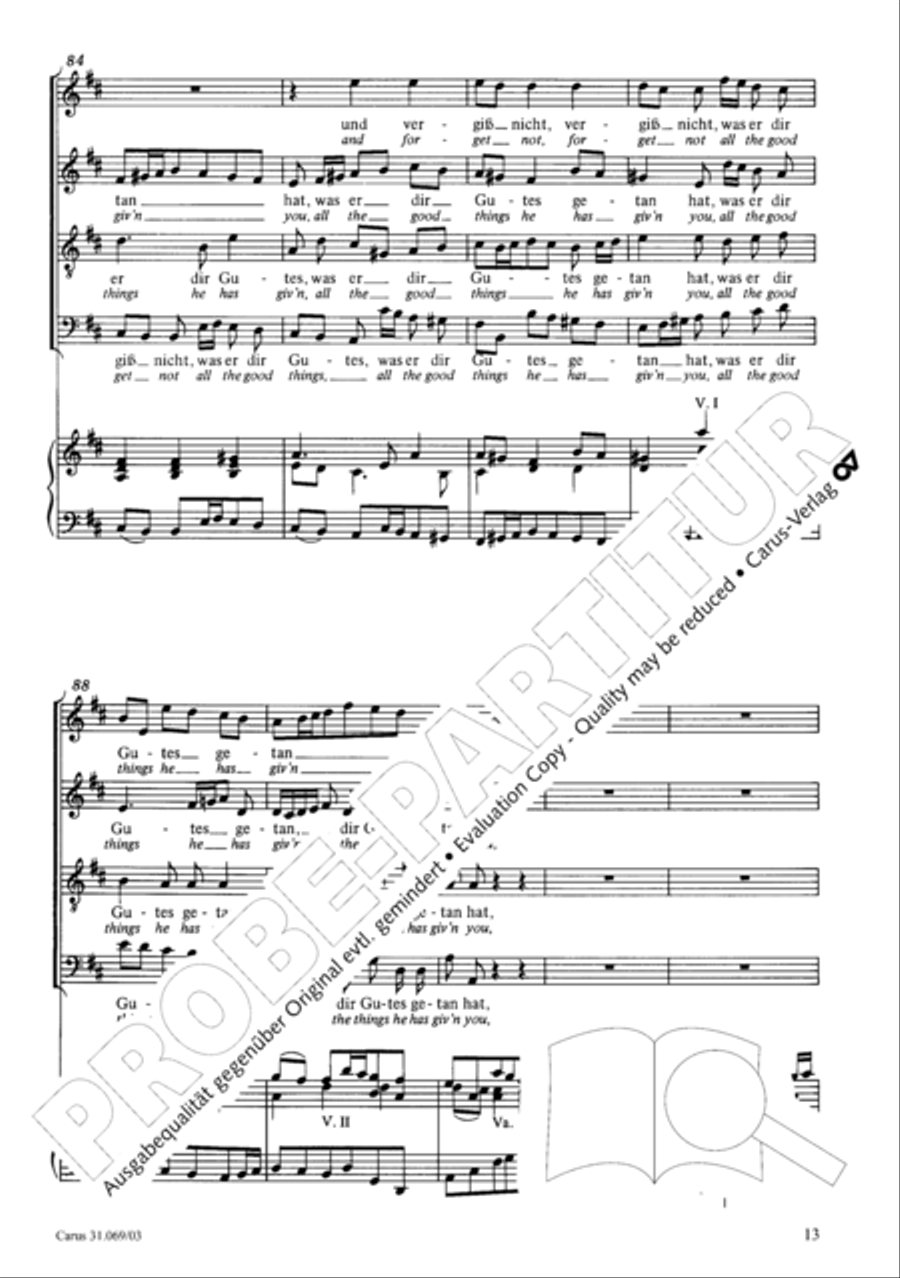 Praise the Lord, O my spirit (Lobe den Herrn, o meine Seele) 4-Part scores gallery preview page 13