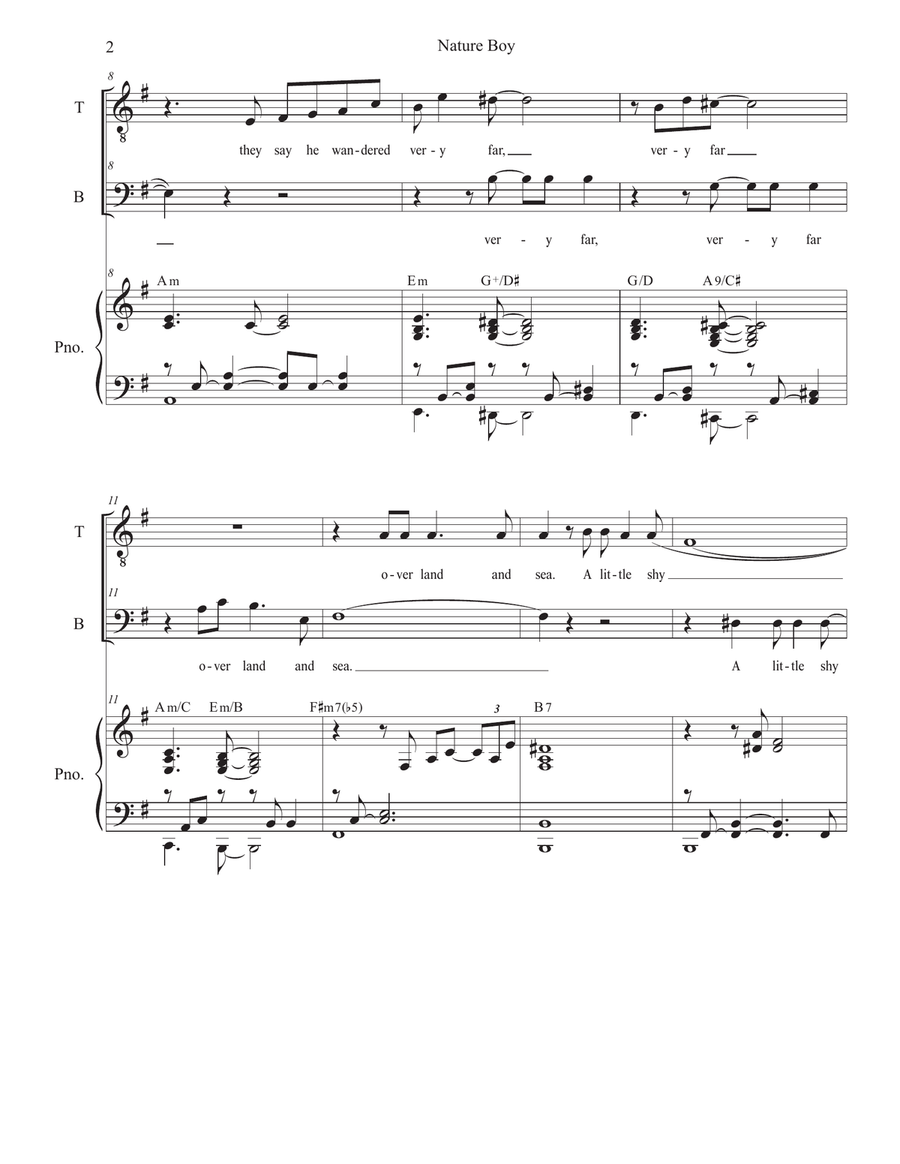 Nature Boy Nature Boy Tenor Voice scores gallery preview page 2