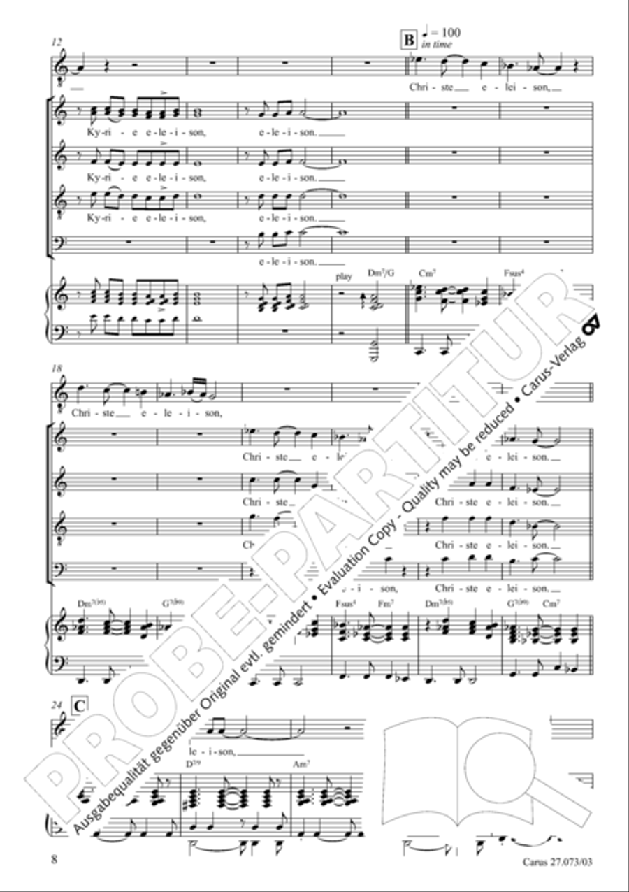 Missa in tempore incerto 4-Part scores gallery preview page 9