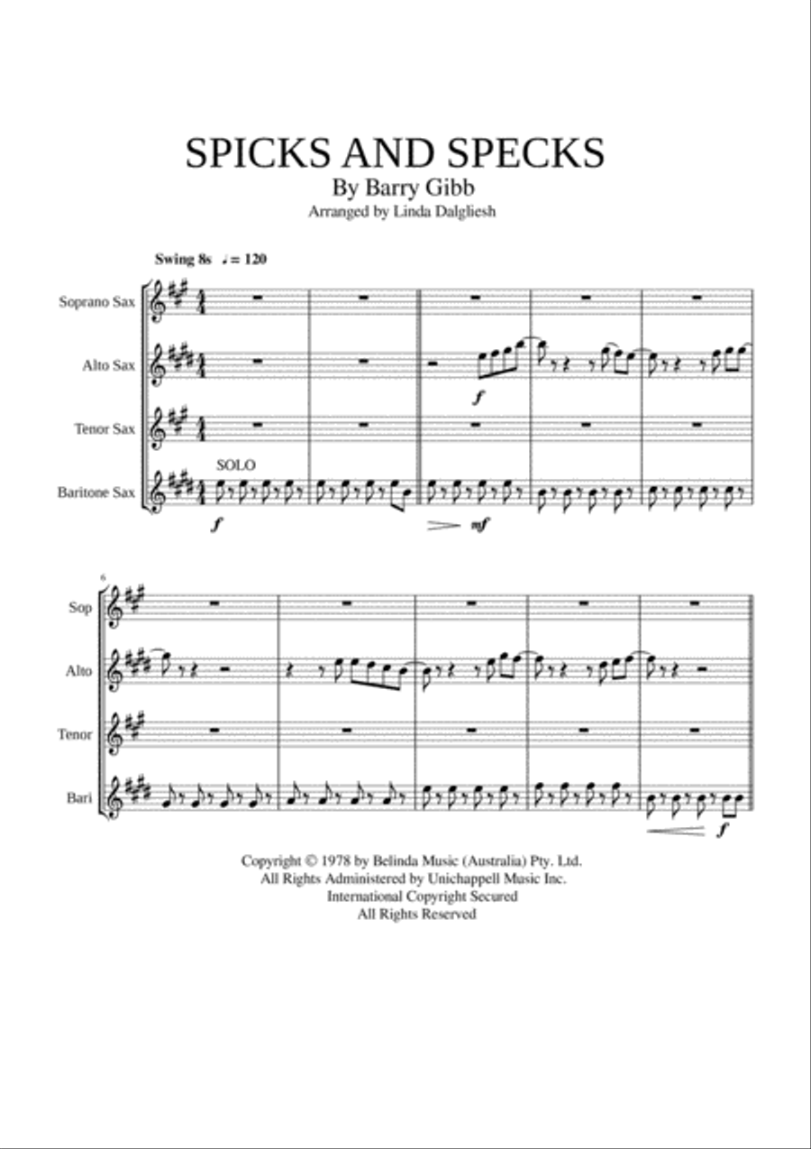 Spicks And Specks Woodwind Quartet scores gallery preview page 1