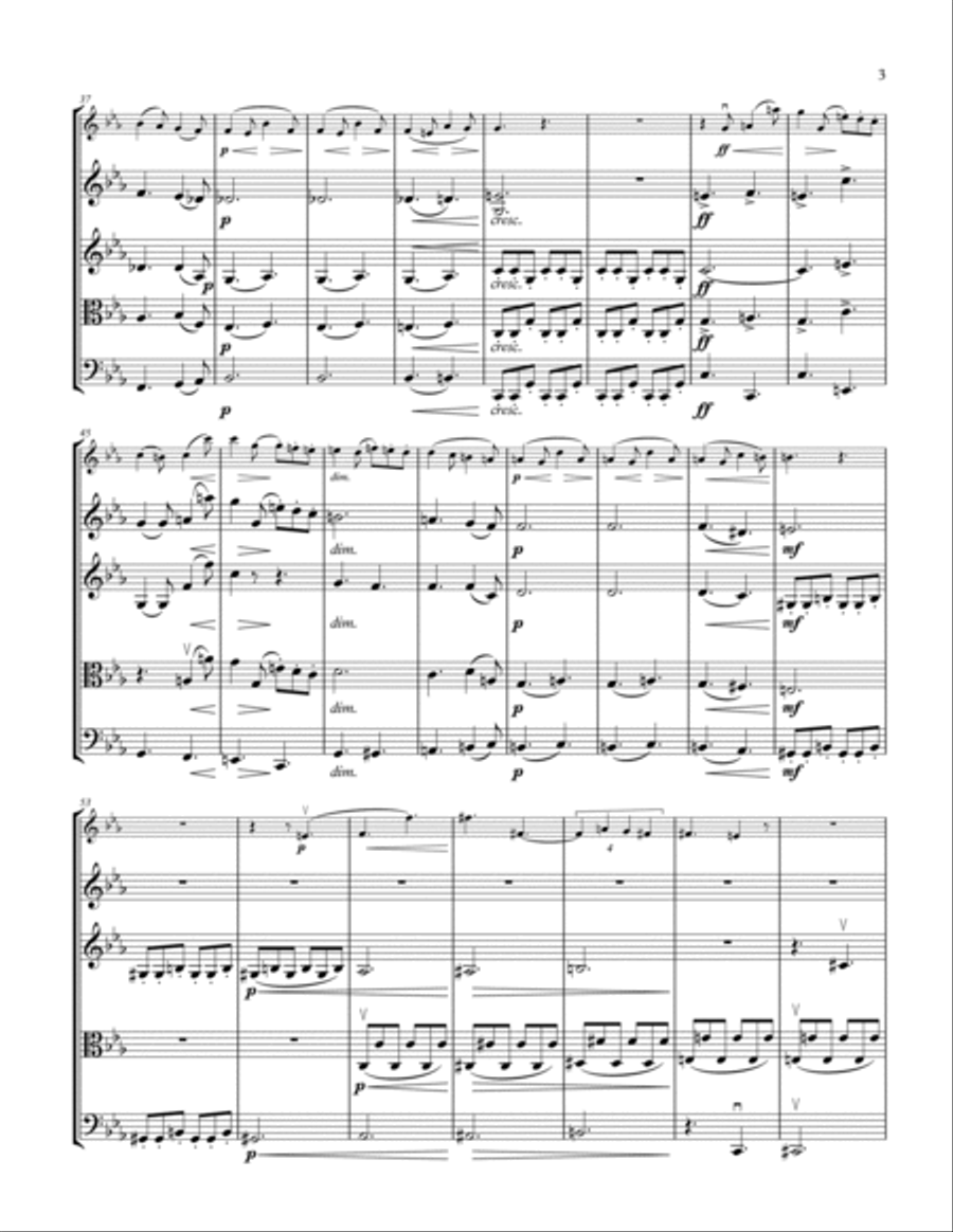 J.Brahms Scherzo from F.A.E. Sonate for Violin solo and String Quartet String Quartet scores gallery preview page 3