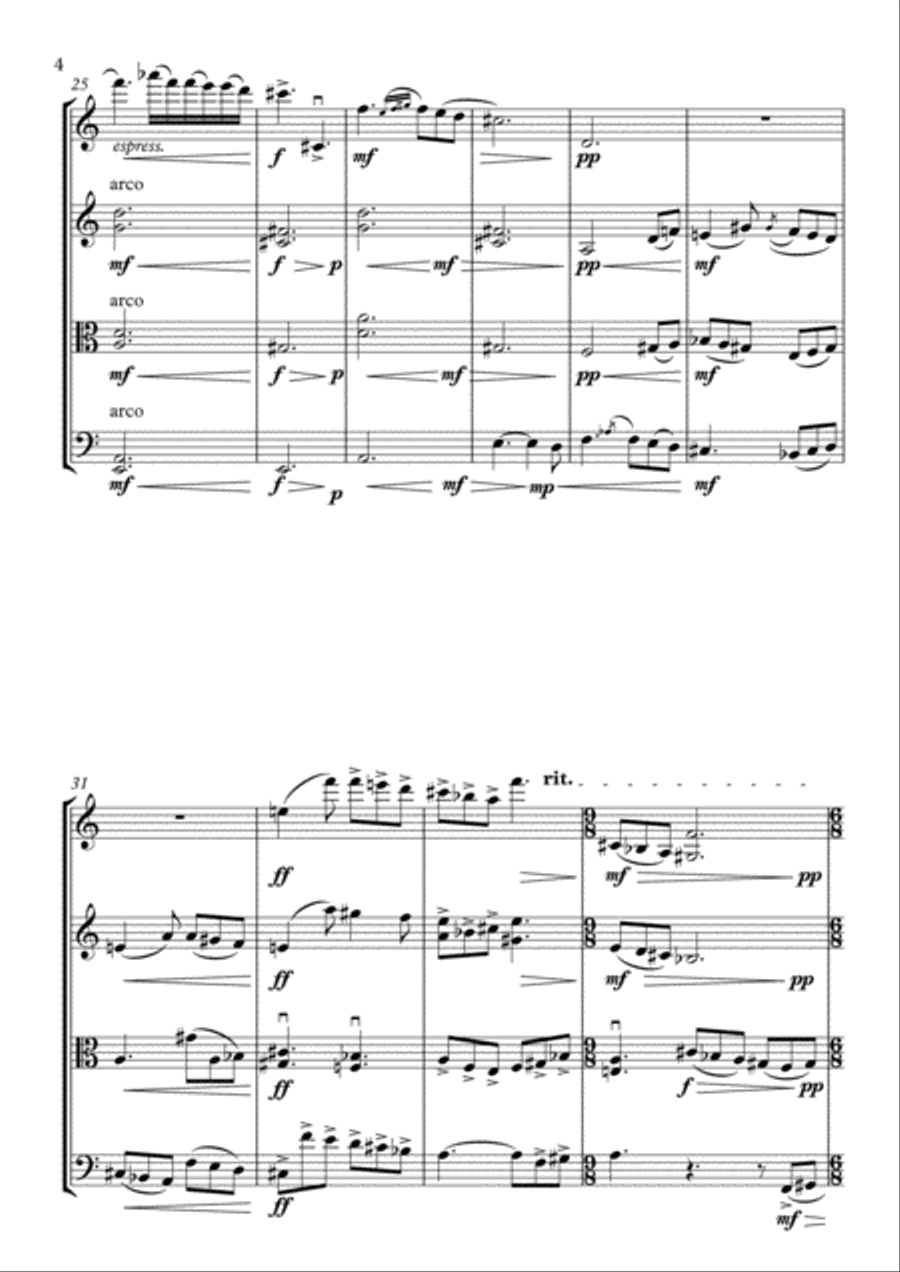 Chahārgāh for String Quartet String Quartet scores gallery preview page 4