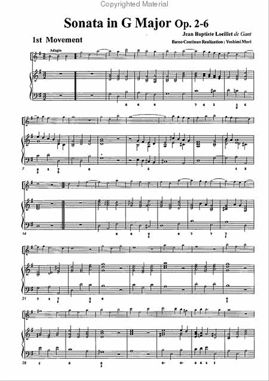 Sonata in G Major, Op. 2-6 Alto Recorder scores gallery preview page 3