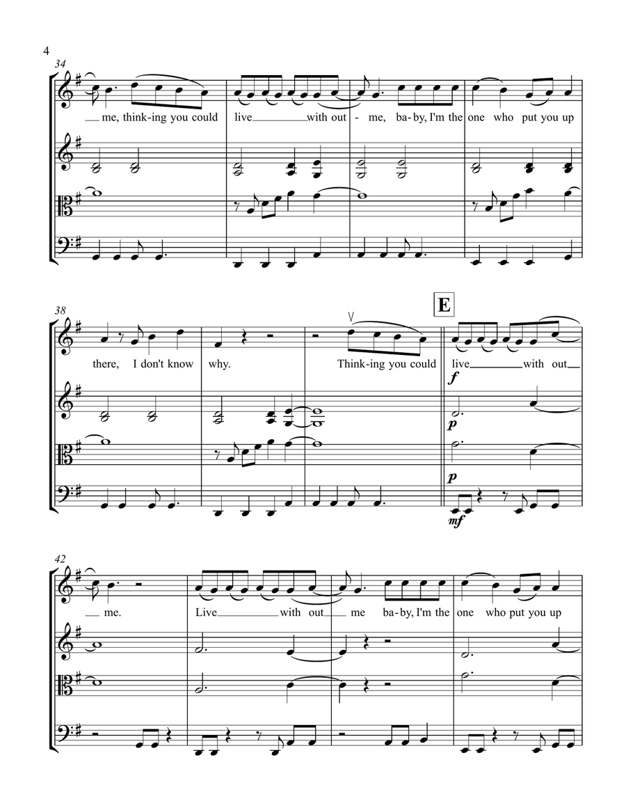 Without Me String Quartet scores gallery preview page 4