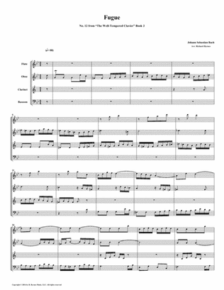 Fugue 12 from Well-Tempered Clavier, Book 2 (Woodwind Quartet)