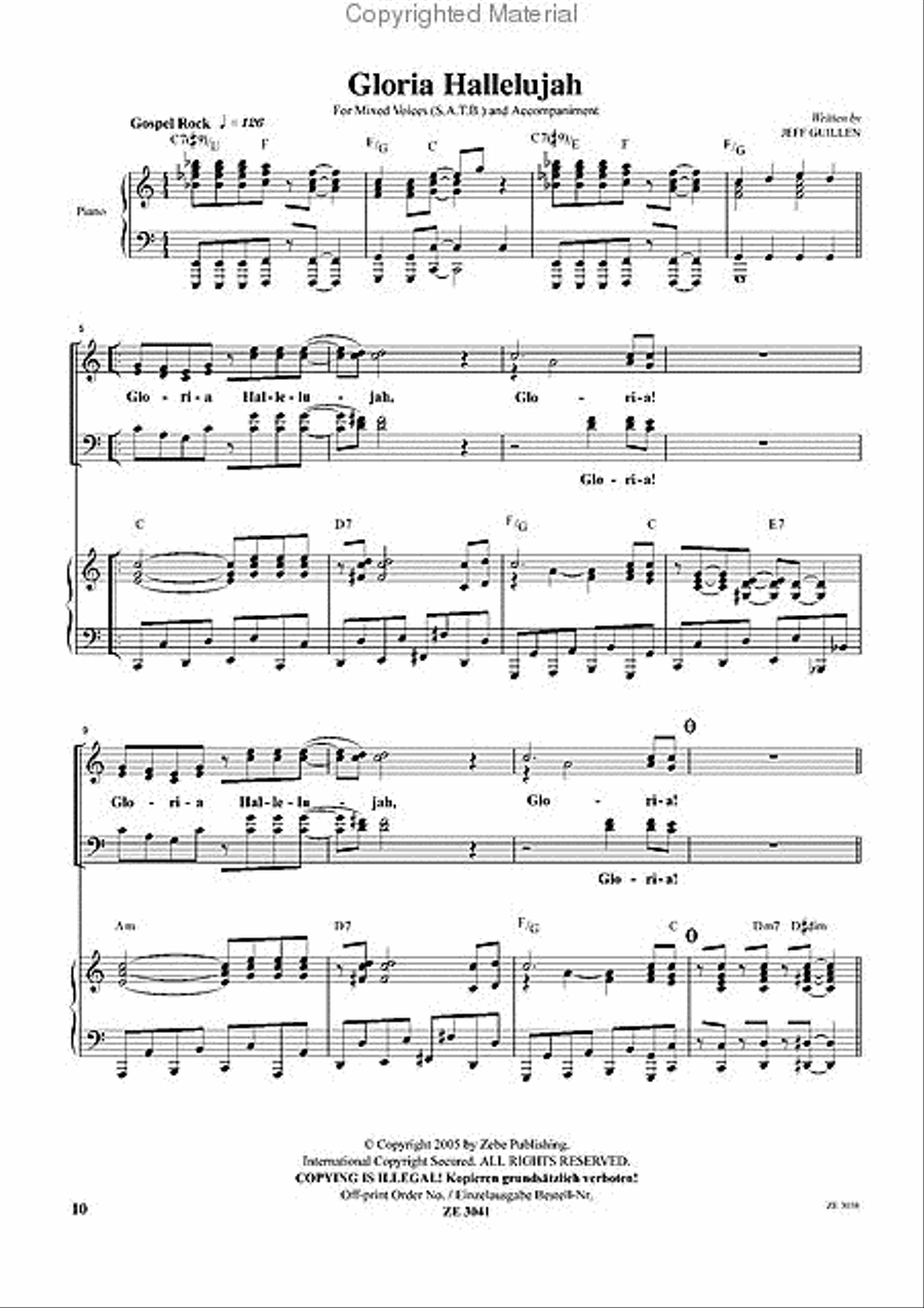 Gloria Hallelujah 4-Part scores gallery preview page 2