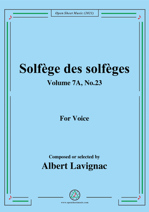 Lavignac-Solfege des solfeges,Volume 7A No.23,for Voice