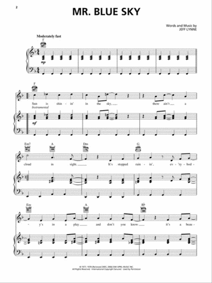 The Very Best of Electric Light Orchestra – All Over the World Piano, Vocal, Guitar scores gallery preview page 3