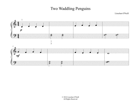 Two Waddling Penguins
