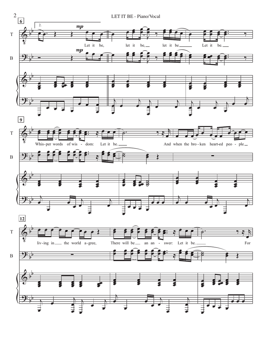 Let It Be TTBB scores gallery preview page 2