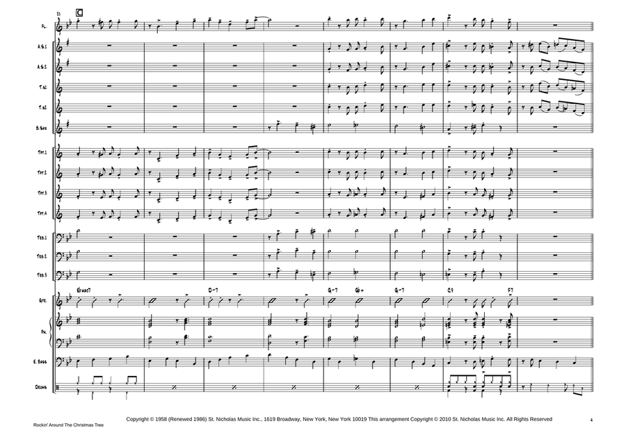 Rockin' Around The Christmas Tree - Score Only Jazz Ensemble scores gallery preview page 5