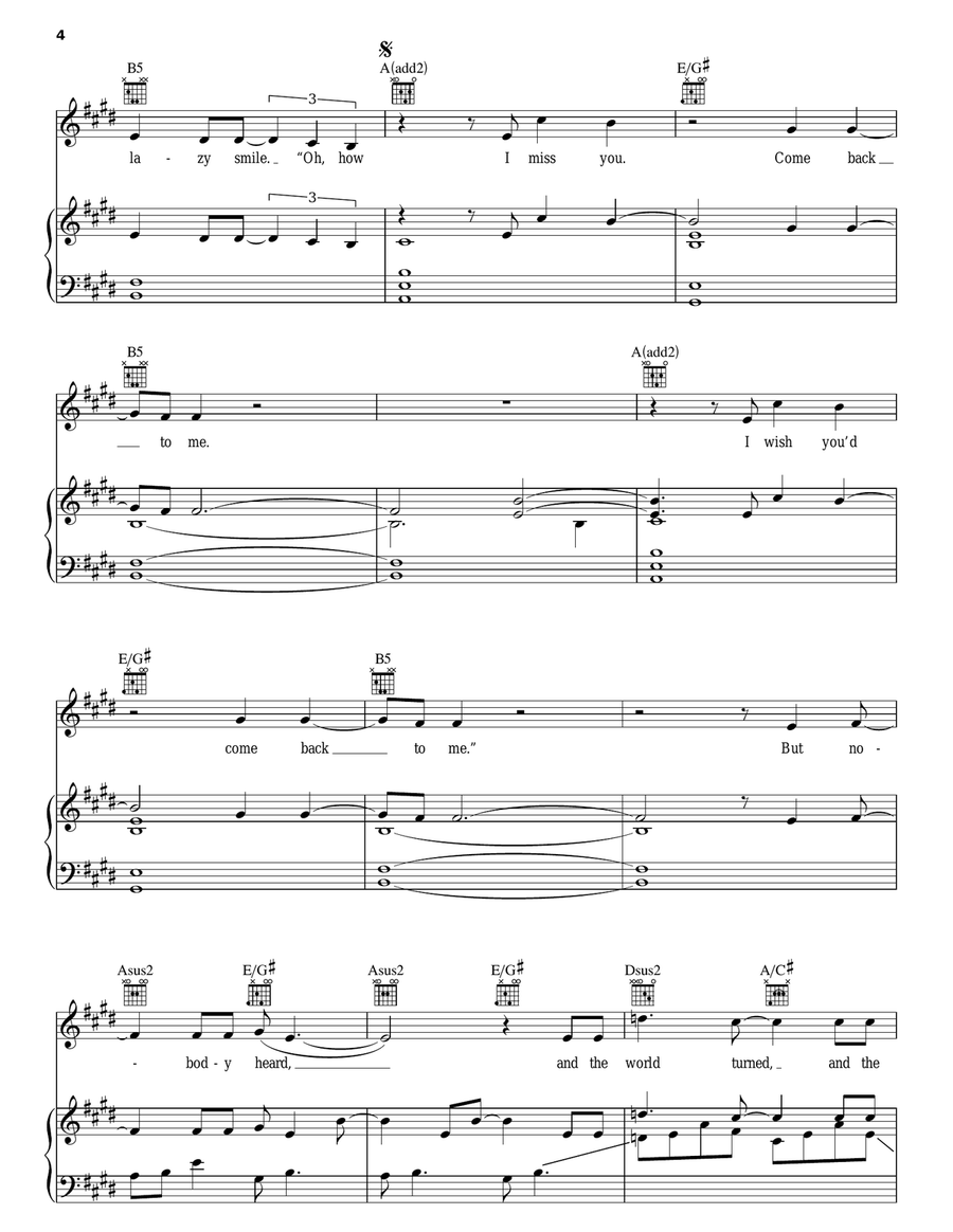 And The World Turned Piano, Vocal, Guitar scores gallery preview page 4