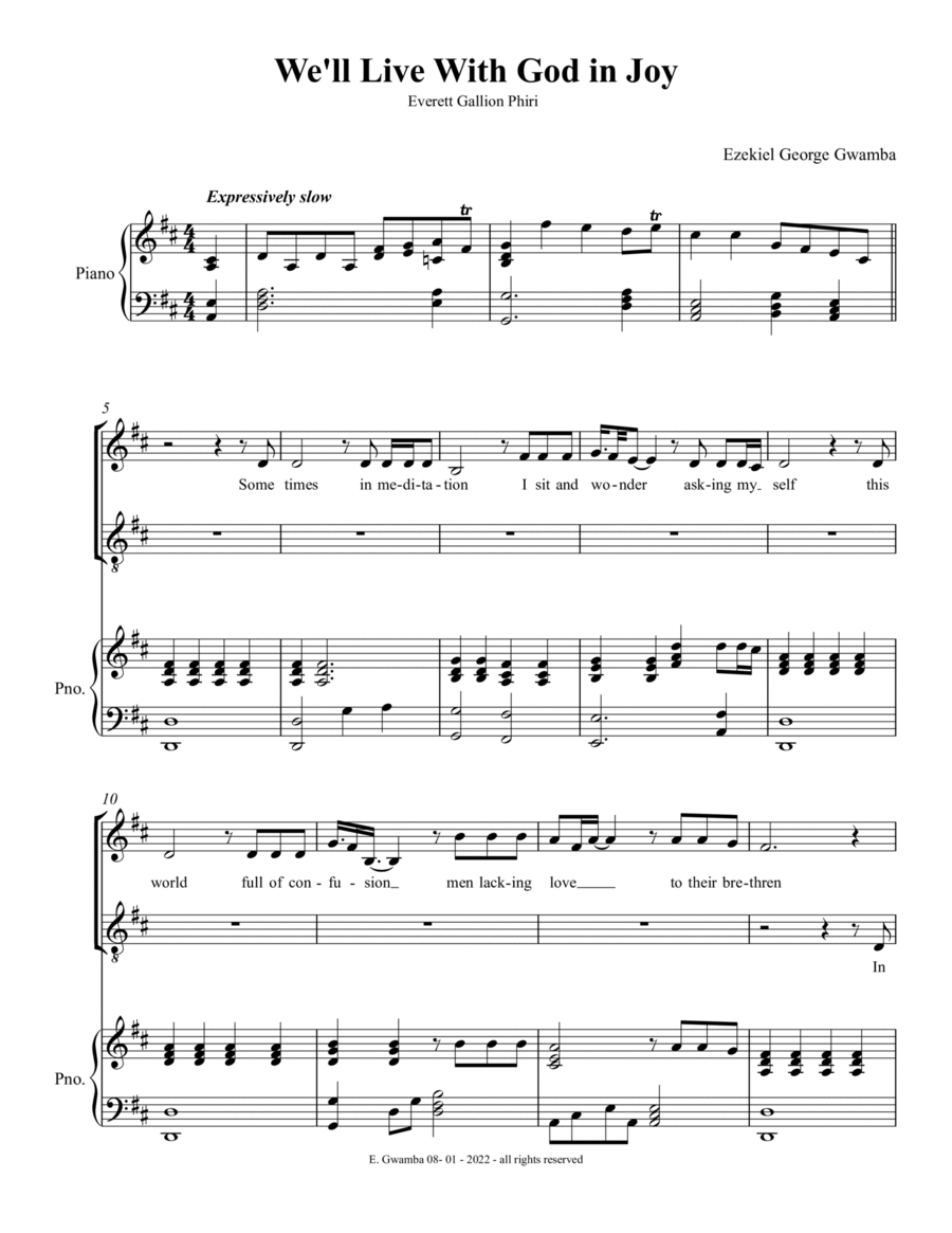 We'll live with God in joy Baritone Horn TC scores gallery preview page 1