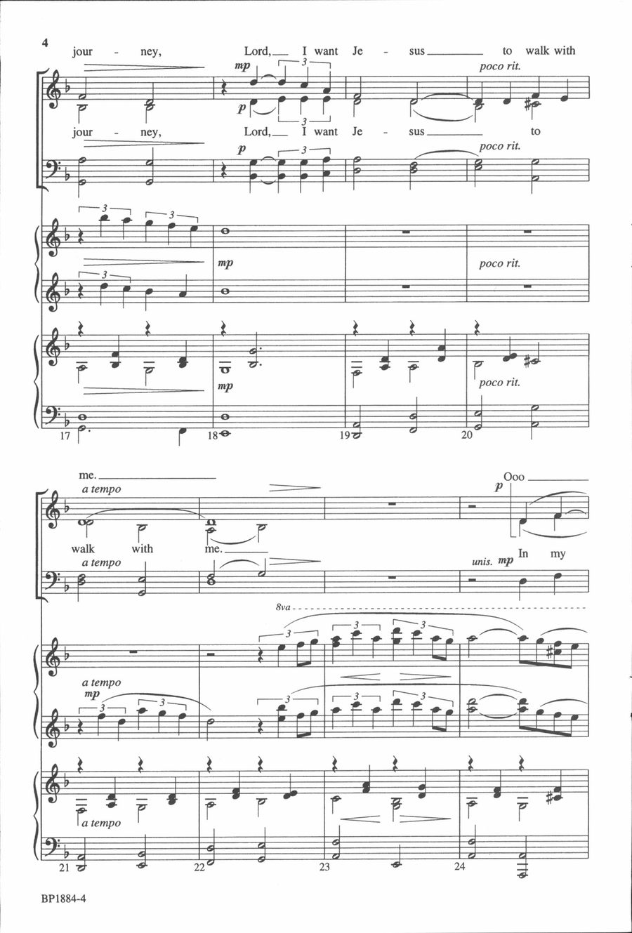 I Want Jesus to Walk with Me 4-Part scores gallery preview page 4