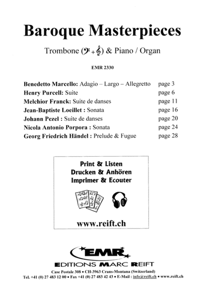 Baroque Masterpieces by Johann Sebastian Bach Organ - Sheet Music
