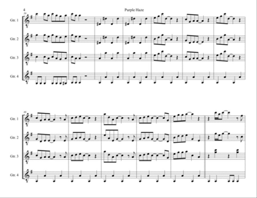 Purple Haze Purple Haze Guitar scores gallery preview page 6