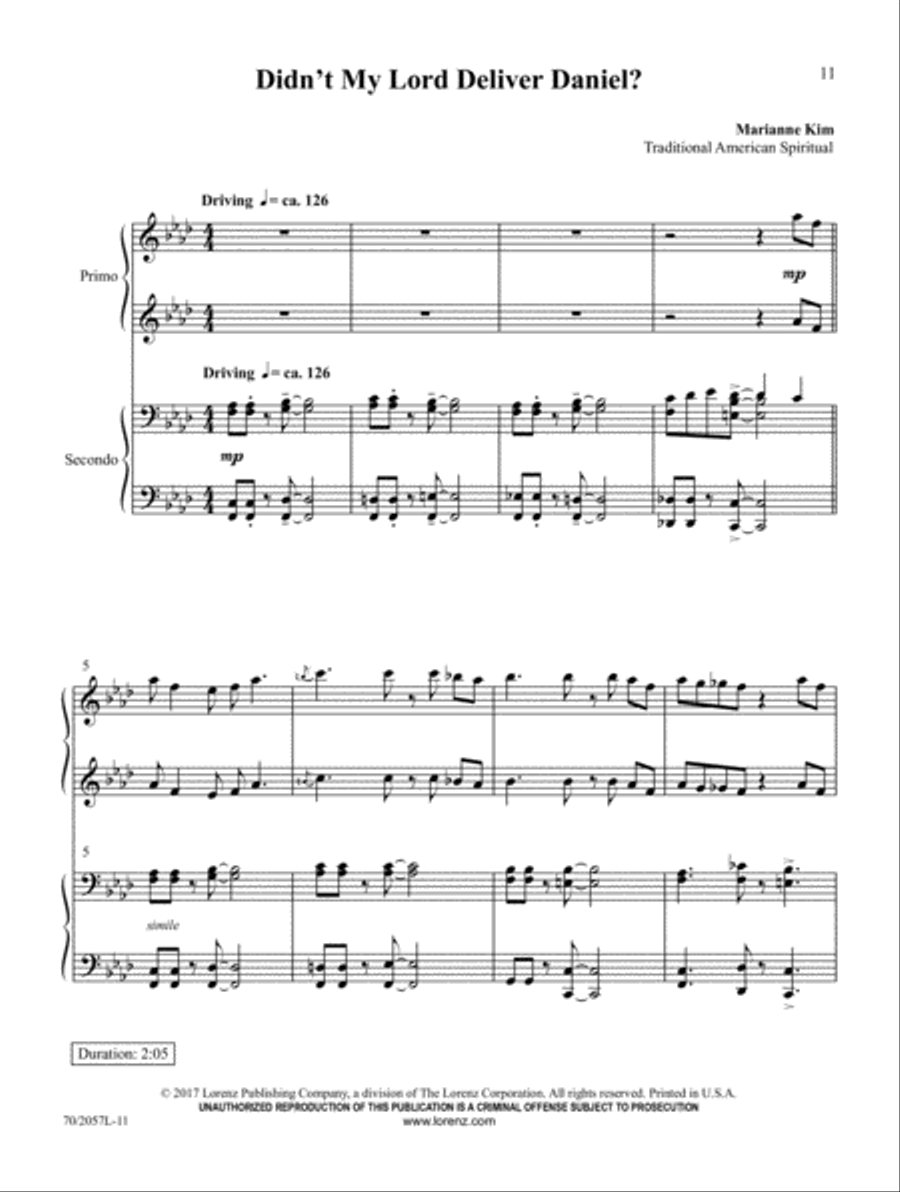Everlasting Arms Piano Duet scores gallery preview page 5