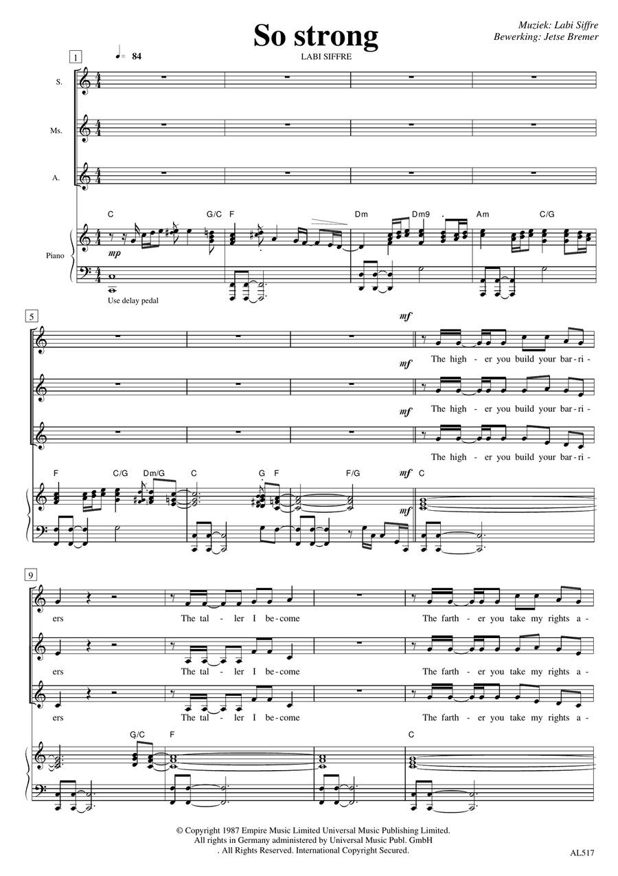 (something Inside) So Strong Women's Choir scores gallery preview page 1