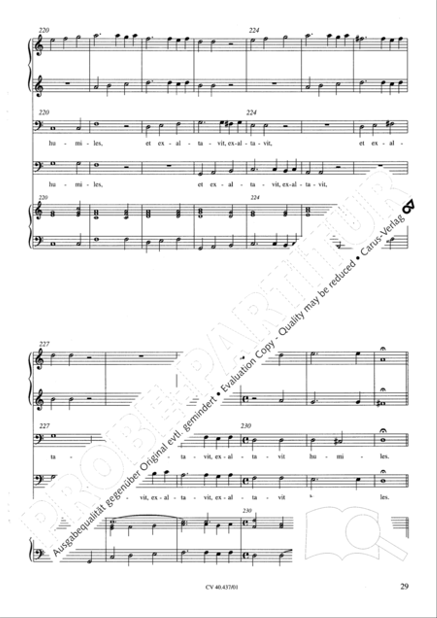 Magnificat a 8 voci con 6 vel 10 istromenti 4-Part scores gallery preview page 25