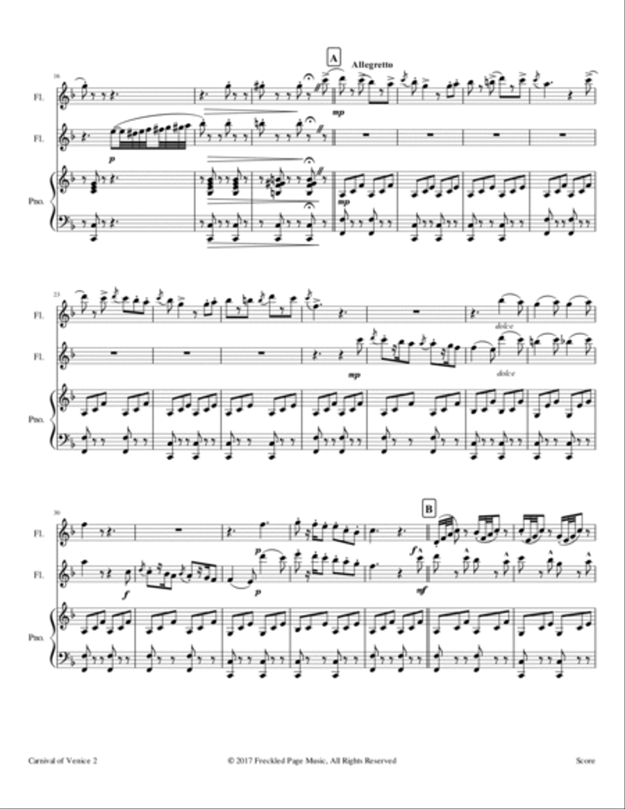 Carnival of Venice (Op.78) - Flute Duet Flute Duet scores gallery preview page 3