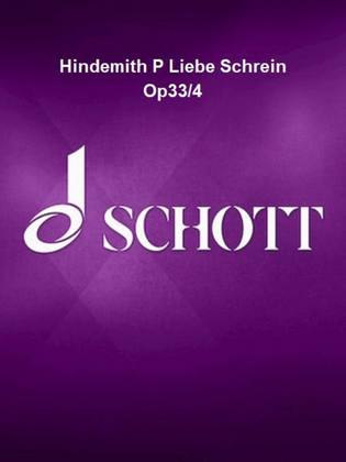 Hindemith P Liebe Schrein Op33/4