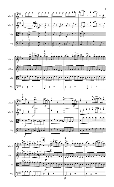 Allegro from Eine Kleine Nacht Musik for string quartet image number null