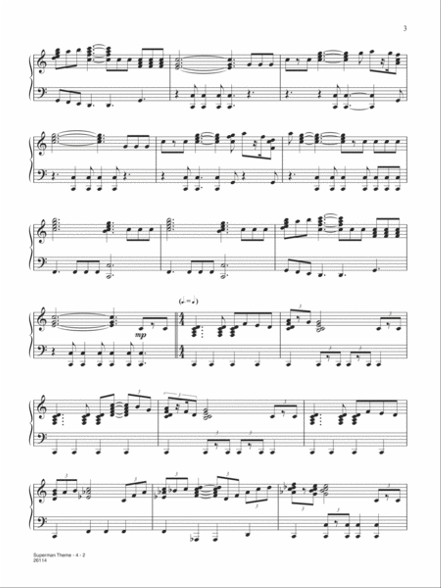 Superman Theme Piano, Vocal, Guitar scores gallery preview page 2