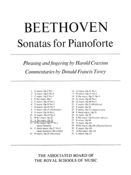 Ludwig van Beethoven : Piano Sonata in A flat Op. 26