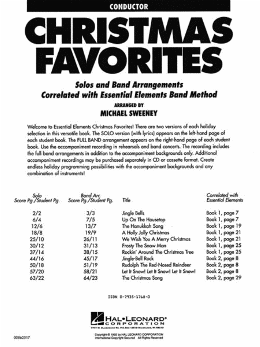 Essential Elements Christmas Favorites Concert Band Methods scores gallery preview page 2
