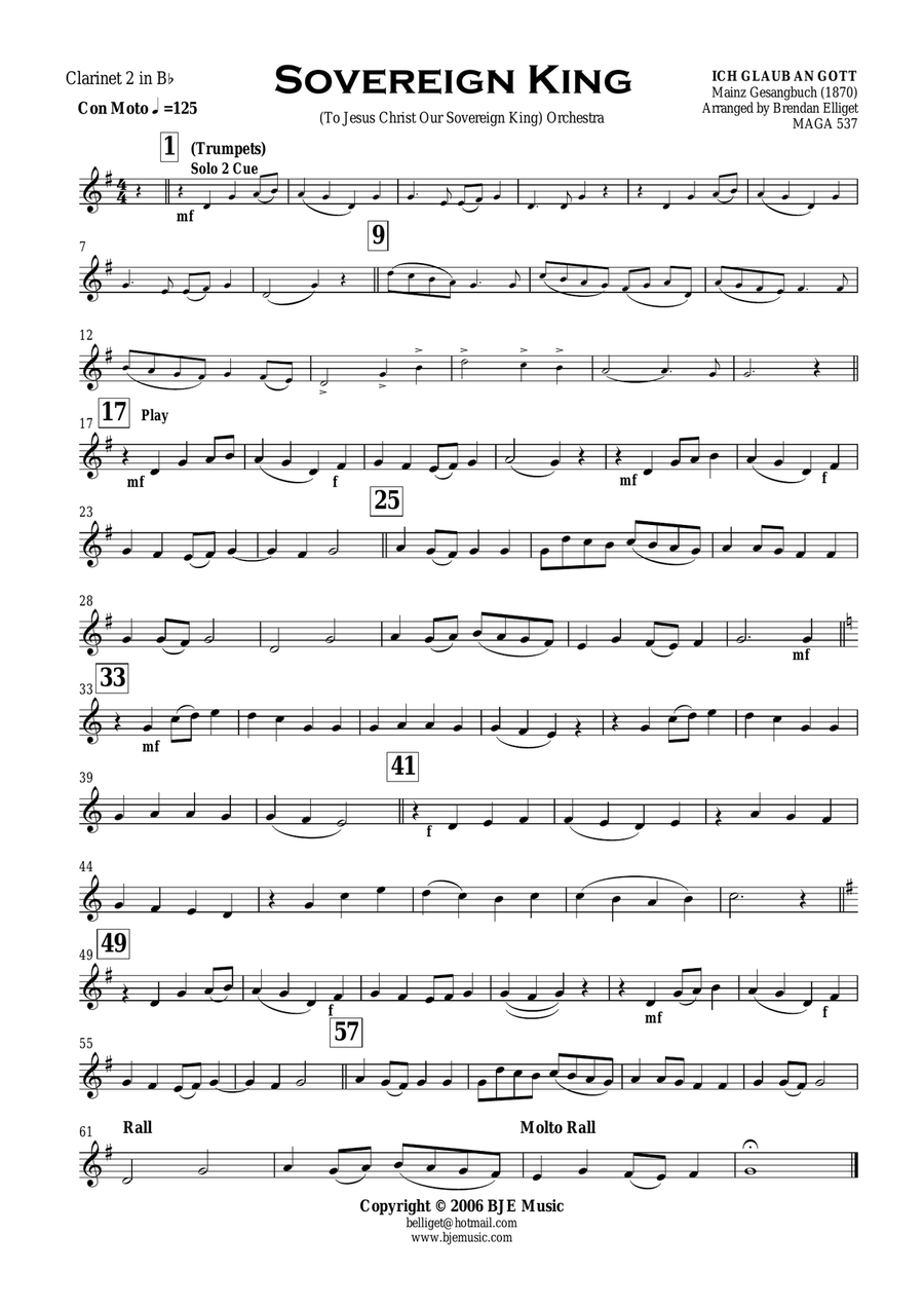 Sovereign King - Trumpet Trio and Orchestra Score and Parts PDF Trumpet Trio scores gallery preview page 6