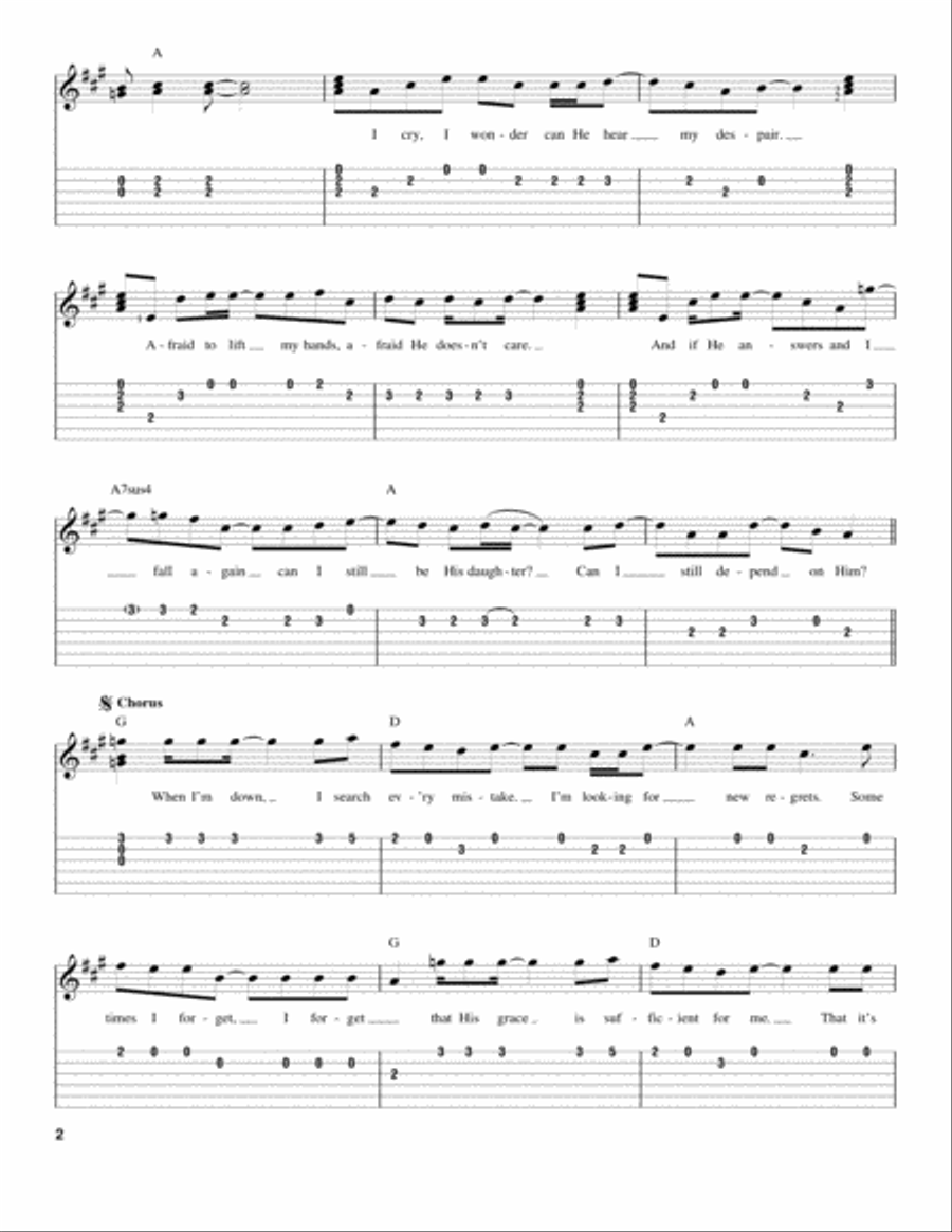 His Grace Is Sufficient Acoustic Guitar scores gallery preview page 2