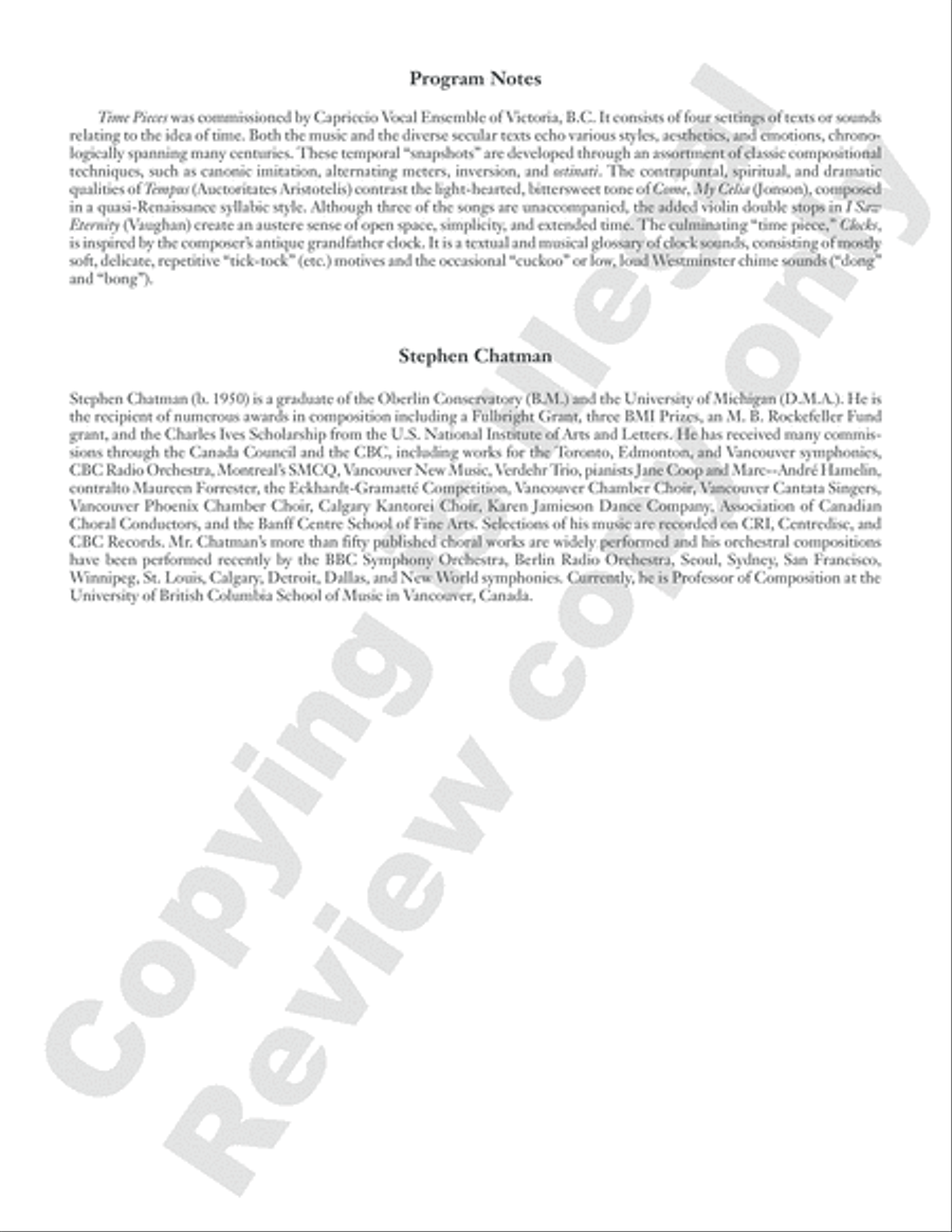 Time Pieces: 4. Clocks 4-Part scores gallery preview page 22