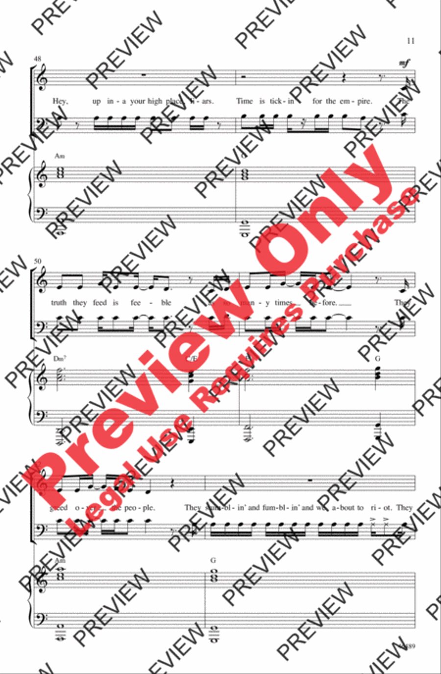 Chained to the Rhythm 3-Part scores gallery preview page 11