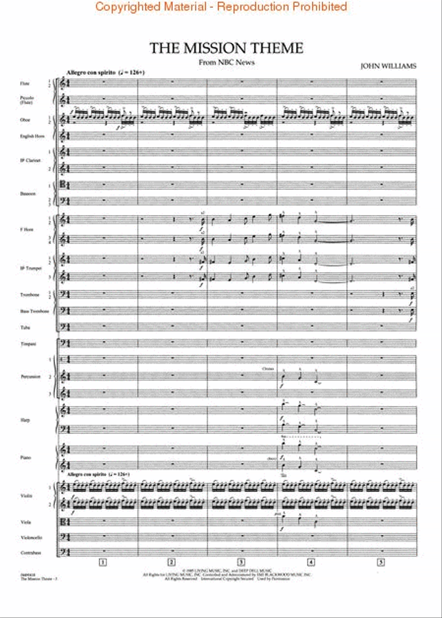 The Mission Theme (from NBC News) Full Orchestra scores gallery preview page 2