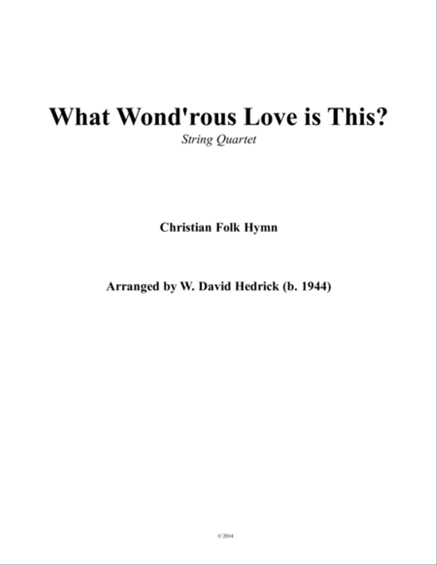 What Wond'rous Love Is This? String Quartet scores gallery preview page 1