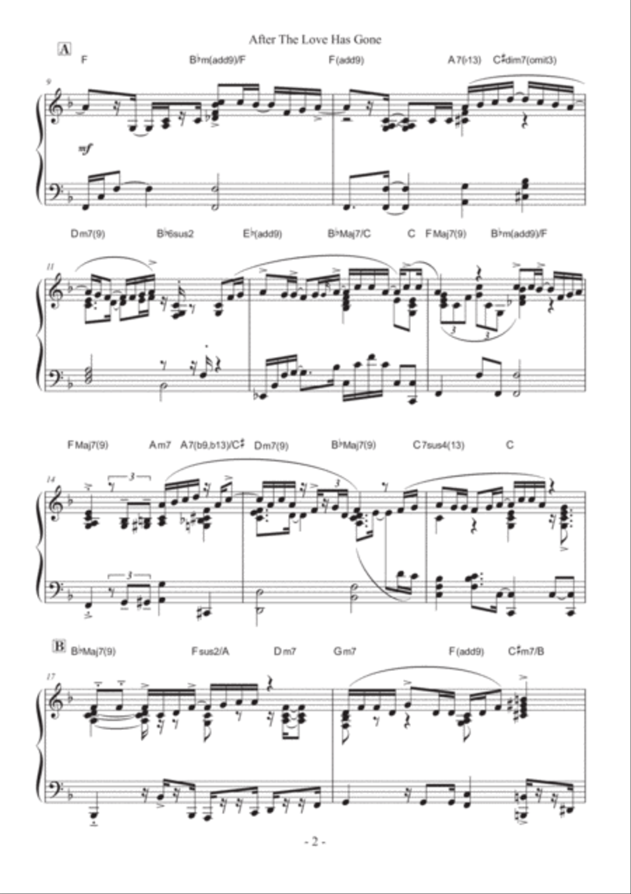 After The Love Has Gone Piano Solo scores gallery preview page 2