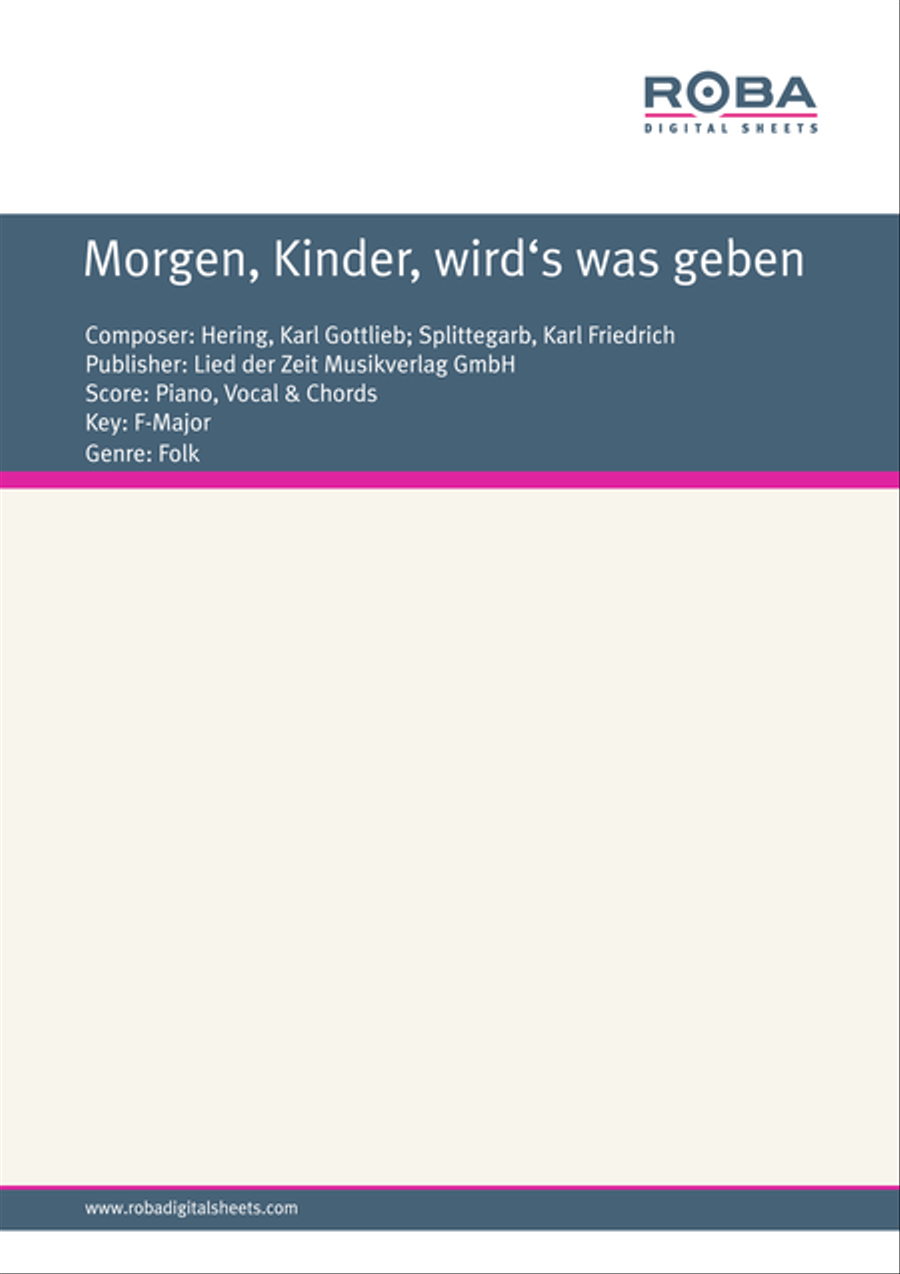 Morgen, Kinder, wird's was geben Voice scores gallery preview page 1