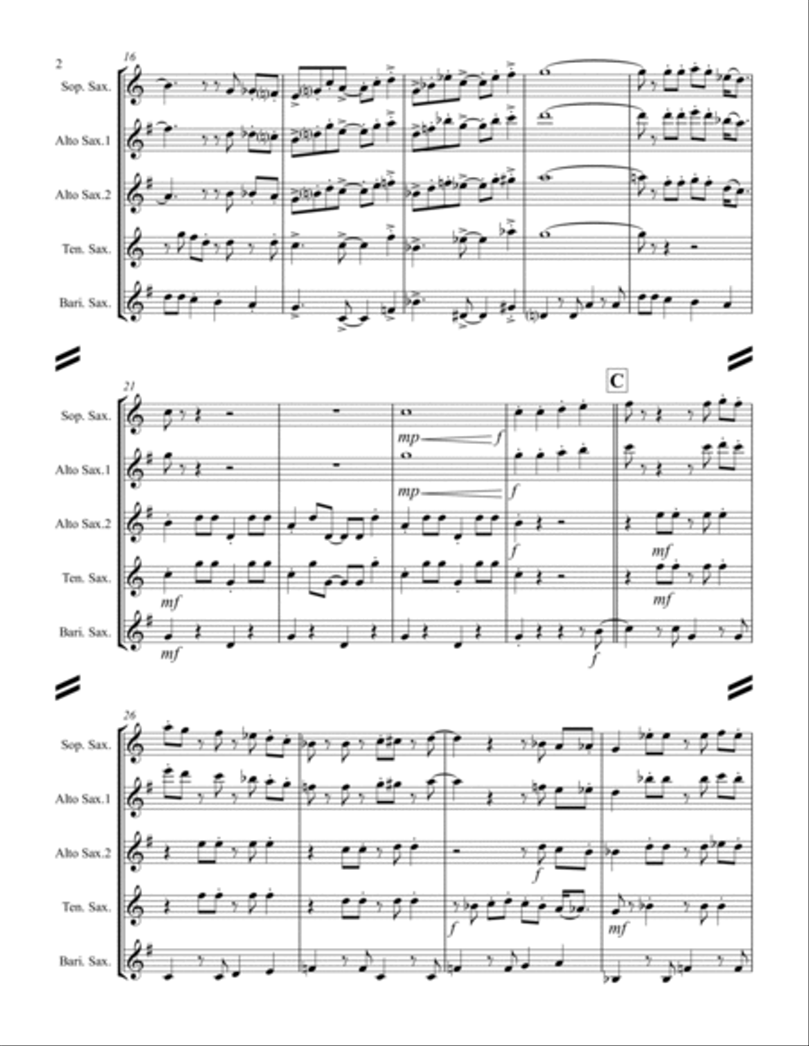 Spanish Flea Saxophone Quartet scores gallery preview page 3