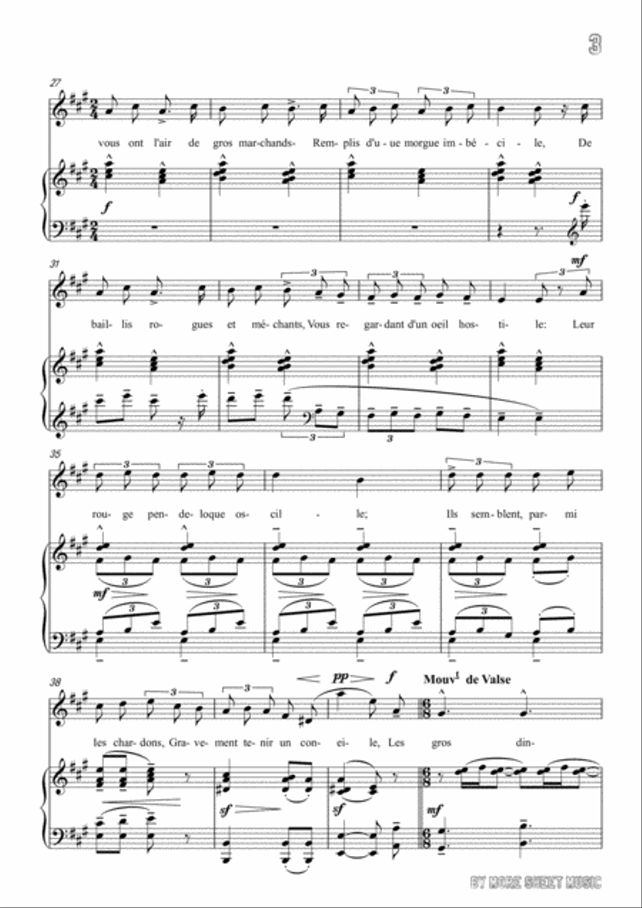 Chabrier-Ballade des gros dindons in A Major,for Voice and Piano Voice Solo scores gallery preview page 5