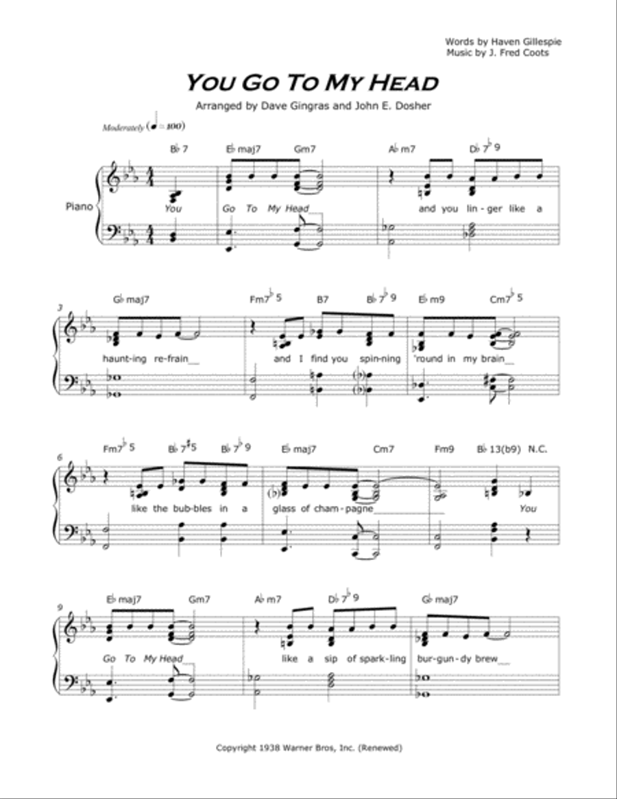 You Go To My Head Voice scores gallery preview page 1