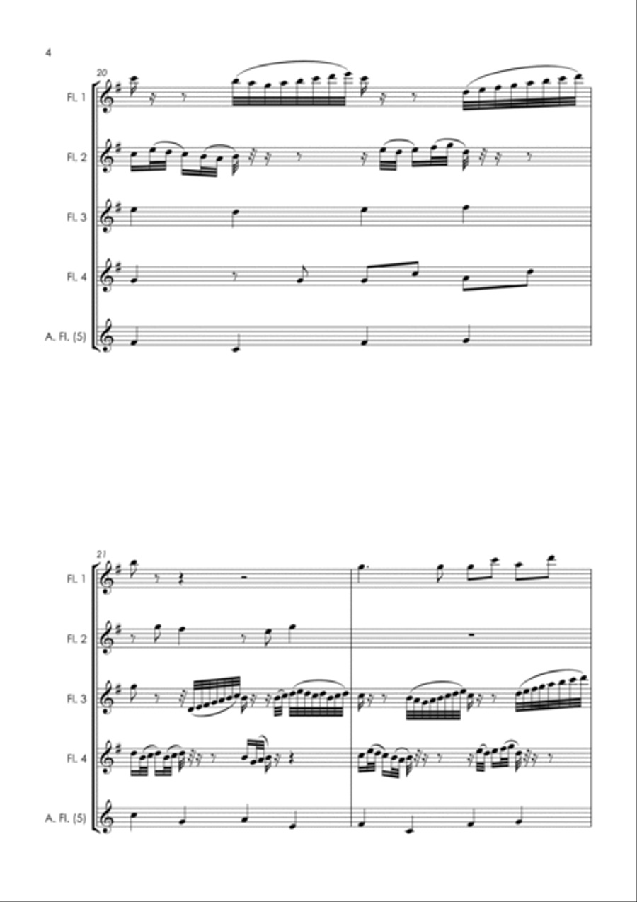 Canon and Gigue - flute quintet Woodwind Quintet scores gallery preview page 6