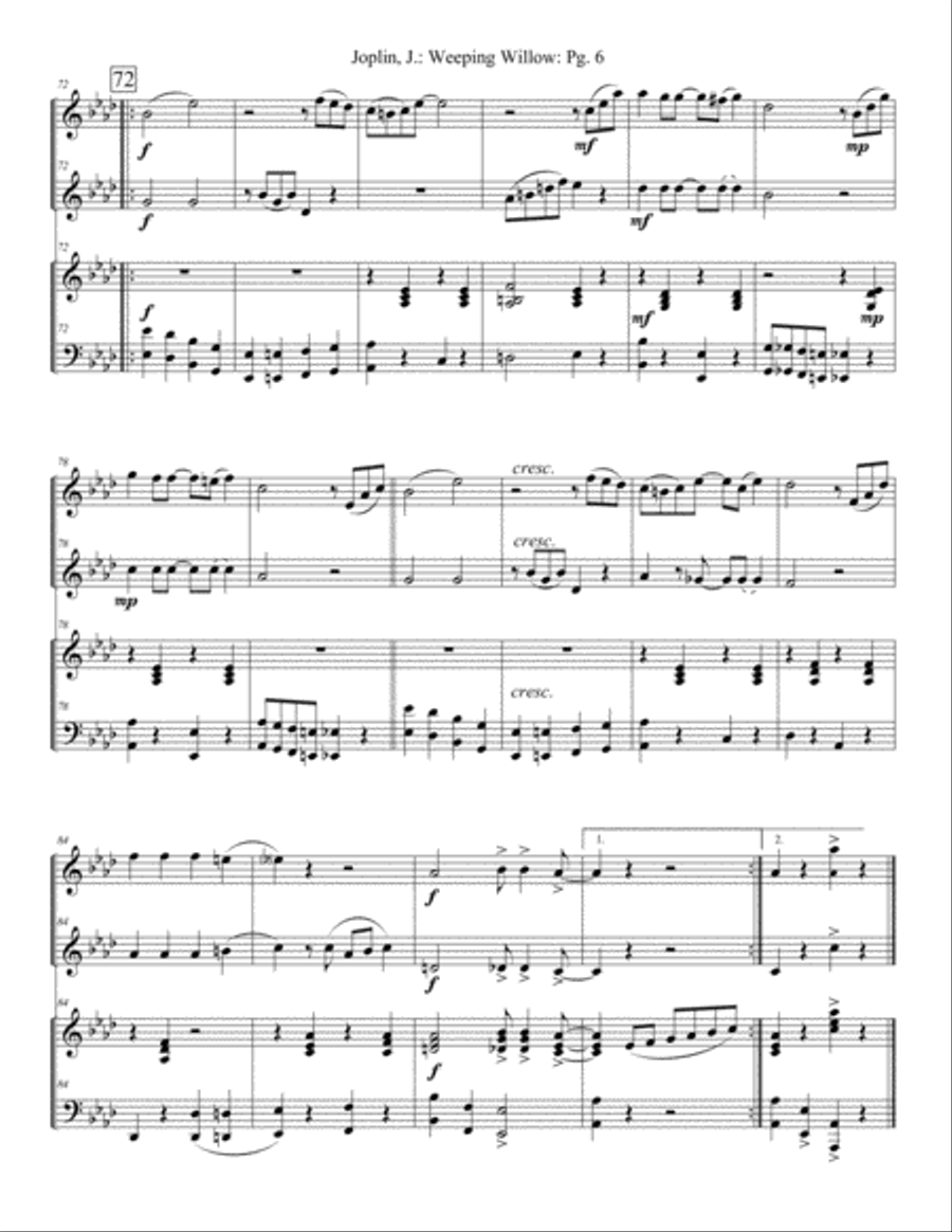 Weeping Willow - A Ragtime Two Step Brass Ensemble scores gallery preview page 6