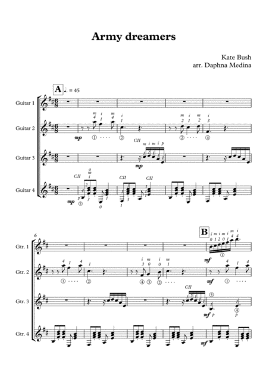 Army Dreamers Guitar Solo scores gallery preview page 1